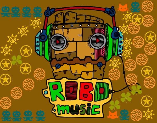 Dibuix Robot music pintat per Rosen