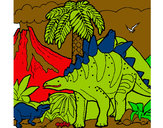 Dibuix Família de Tuojiangosauris pintat per RogerLamo