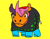 Dibuix Rinoceront  4 pintat per hugo 