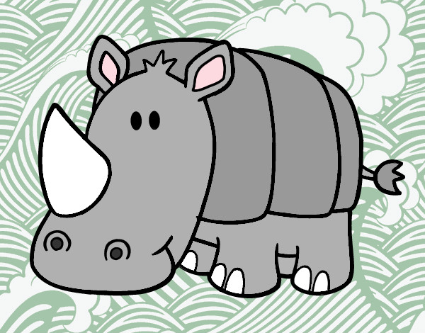Dibuix Rinoceront nadó pintat per irinetta 