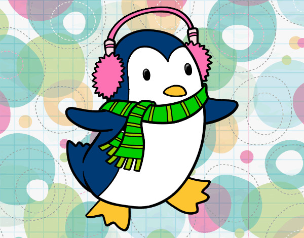 Pingüí amb bufanda