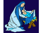 Dibuix Naixement del nen Jesús  pintat per mijitis