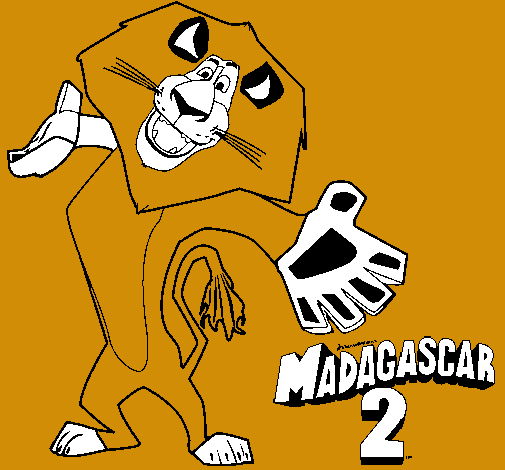 Dibuix Madagascar 2 Alex 2 pintat per maria melich!!!!!!!!!!