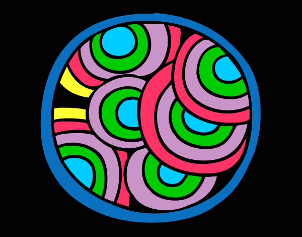 Dibuix Mandala circular pintat per anna 