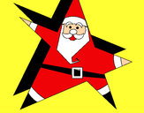 Dibuix Pare Noel en forma d'estrella  pintat per Oriol