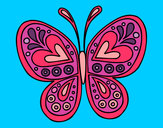 Dibuix Mandala papallona pintat per Loreto