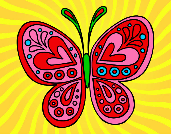 Dibuix Mandala papallona pintat per laiap