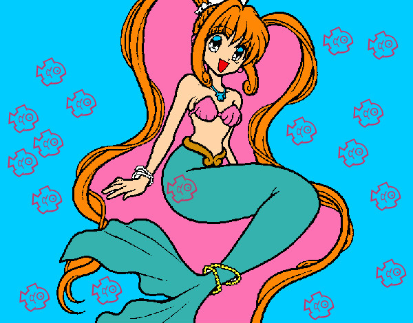 Dibuix Sirena amb perles pintat per laiap