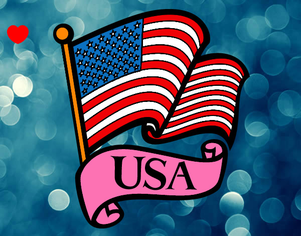 Dibuix Bandera dels Estats Units pintat per Tania27