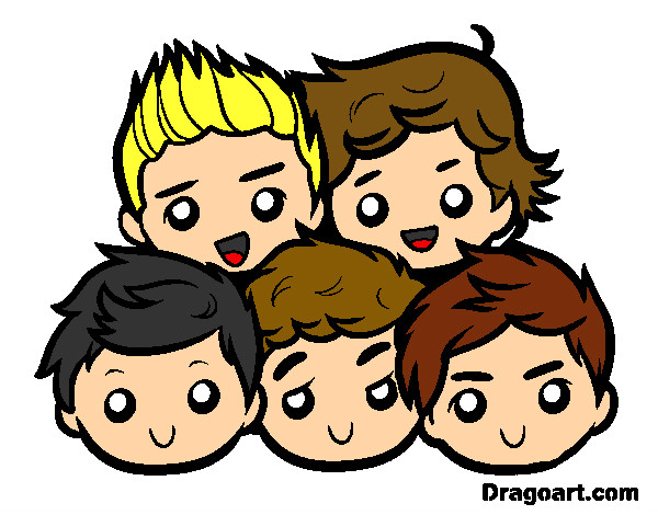 Dibuix One Direction 2 pintat per SandraSM