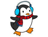 Dibuix Pingüí amb bufanda pintat per SandraSM