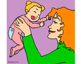 Dibuix Mare amb la seva nadó pintat per candela08