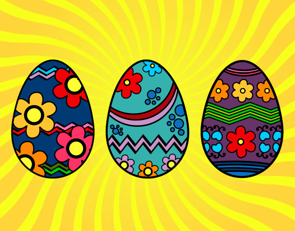 Dibuix Tres ous de pasqua pintat per anna 