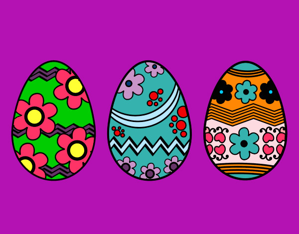Dibuix Tres ous de pasqua pintat per anna9