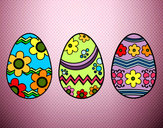 Dibuix Tres ous de pasqua pintat per maria45678