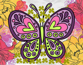 Dibuix Mandala papallona pintat per Farners 