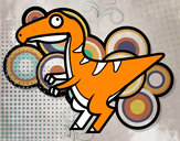 Dibuix Velociraptor bebè pintat per roger