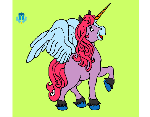 Dibuix Unicorn amb ales pintat per Gleexpo