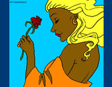 Dibuix Princesa amb una rosa pintat per Laiag