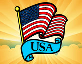 Dibuix Bandera dels Estats Units pintat per Albaalbeta