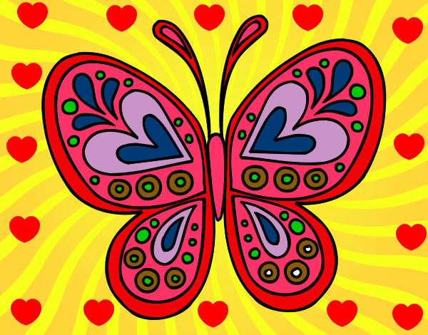 Dibuix Mandala papallona pintat per carlabodro