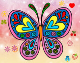 Dibuix Mandala papallona pintat per IVET
