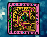 Dibuix Símbol maia pintat per Valls