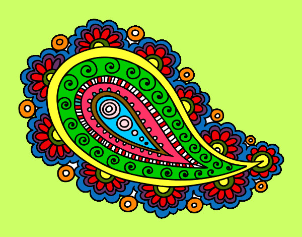 Dibuix Mandala llàgrima pintat per PalomaHP