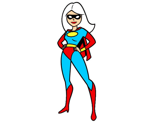 Dibuix Superheroïna pintat per superrita