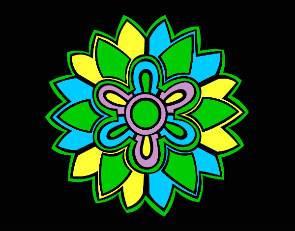 Dibuix Mandala amb forma de flor Weiss pintat per anna 