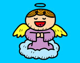 Dibuix Àngel cantant pintat per Juditr