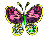 Dibuix Mandala papallona pintat per Juditr