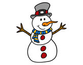 Dibuix Ninot de neu amb barret pintat per Lluisasab