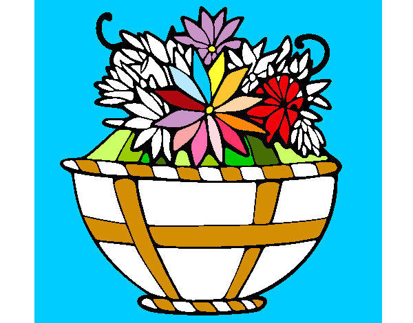 Dibuix Cistell de flors 11 pintat per caterineta