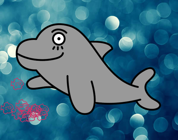 Dibuix Dofí alegre pintat per marcipere