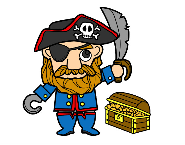 Dibuix Pirata amb tresor pintat per SUSICOMA