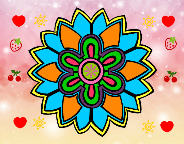 Dibuix Mandala amb forma de flor Weiss pintat per Lilly