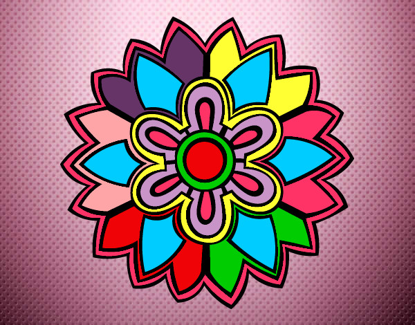 Dibuix Mandala amb forma de flor Weiss pintat per marvall