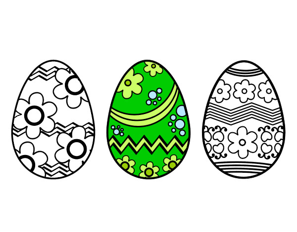 Dibuix Tres ous de pasqua pintat per Sandy