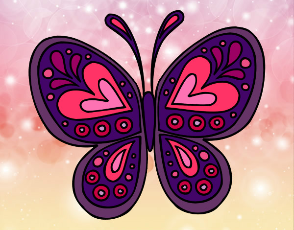 Dibuix Mandala papallona pintat per marta