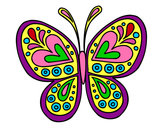 Dibuix Mandala papallona pintat per juditps