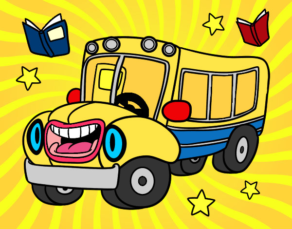 Dibuix Autobús animat pintat per superrita