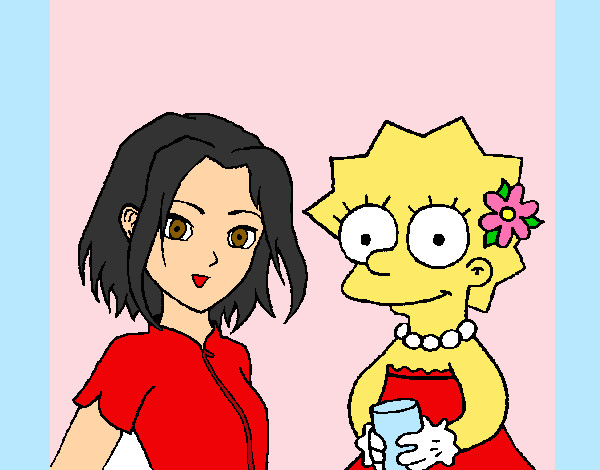 Dibuix Sakura i Lisa pintat per superrita