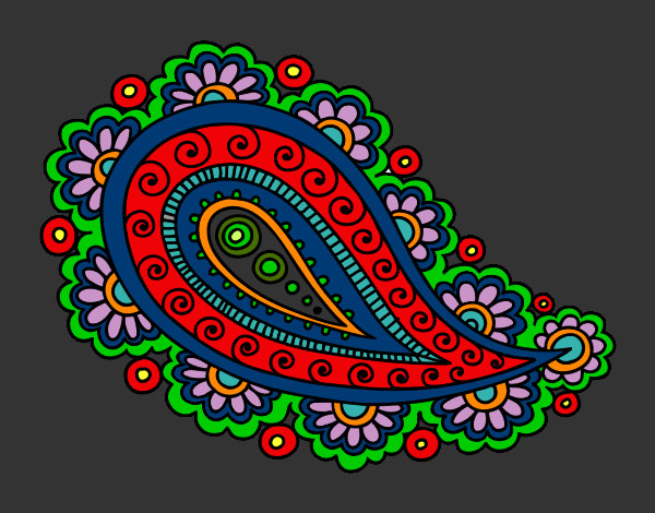 Dibuix Mandala llàgrima pintat per volumetric