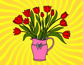 Dibuix Gerro de tulipes pintat per popipos