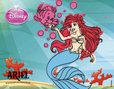 Dibuix La Sirenita - Ariel i Flounder pintat per Granjera