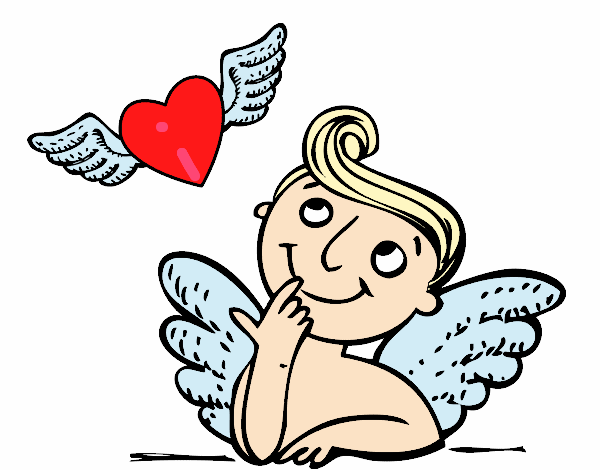Cupido i cor amb ales