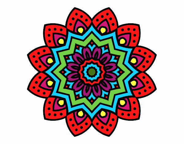 Dibuix Mandala flor natural pintat per Jannah