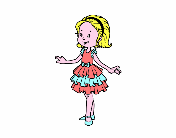 Nena amb vestit de festa