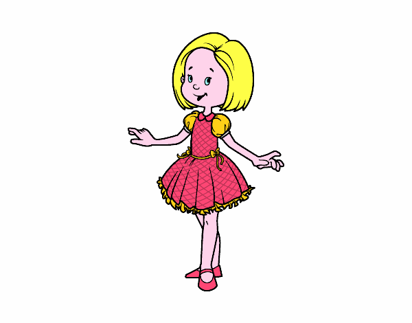 Dibuix Nena amb vestit de princesa pintat per JORDI